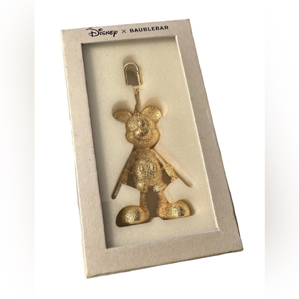 Disney x BaubleBar Mickey Mouse Luxe Bag Backpack Charm Keychain Gold Sparkle